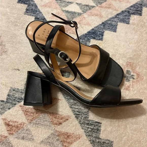 A New Day Black Strappy Heels - Picture 2 of 4